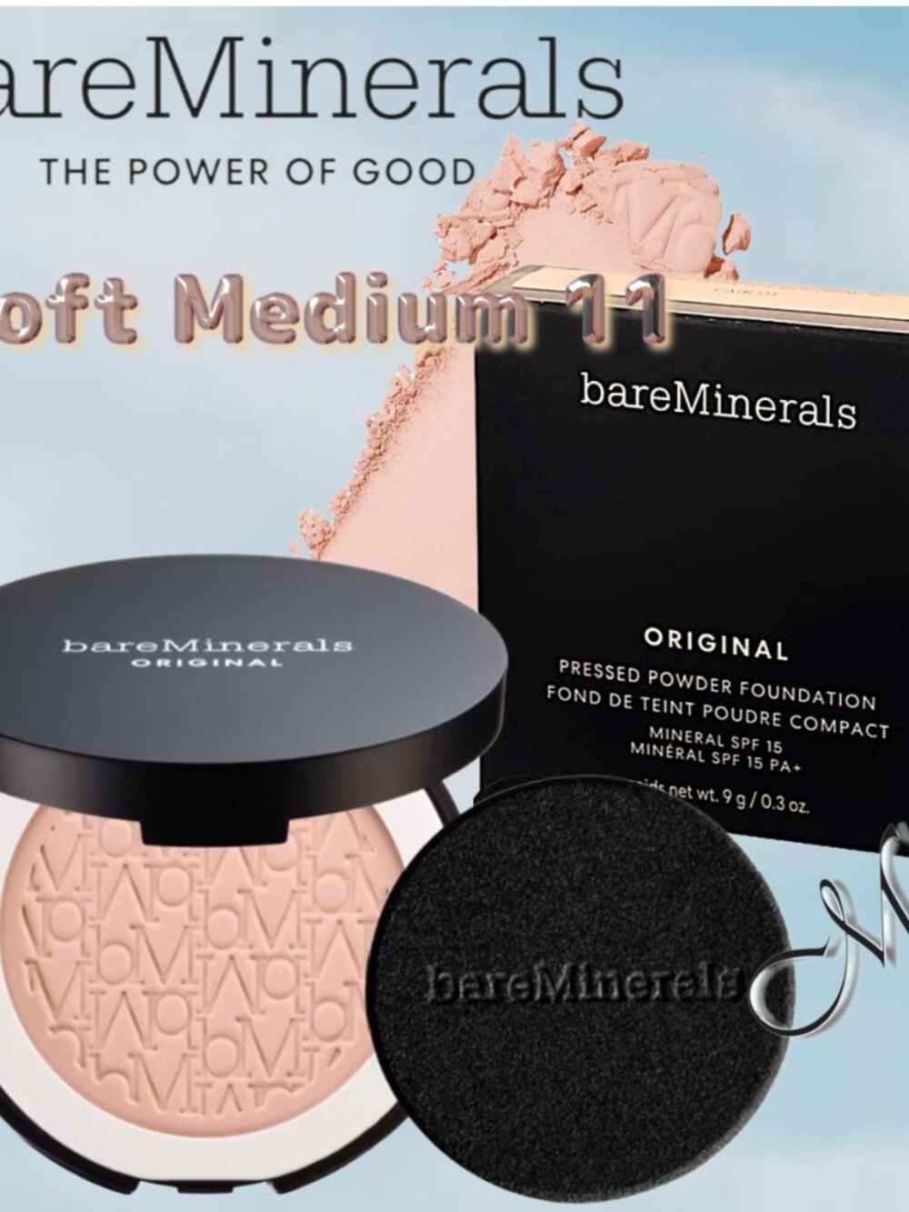 Share bareMinerals Original Pressed Powder Foundation SPF*15 ~ Soft Medium 11